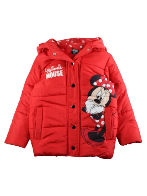 Disney - Doudoune enfant rose à capuche motif personnage - Kiabi