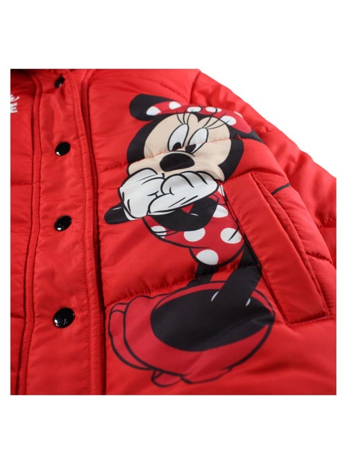 Disney - Doudoune enfant rose à capuche motif personnage - Kiabi