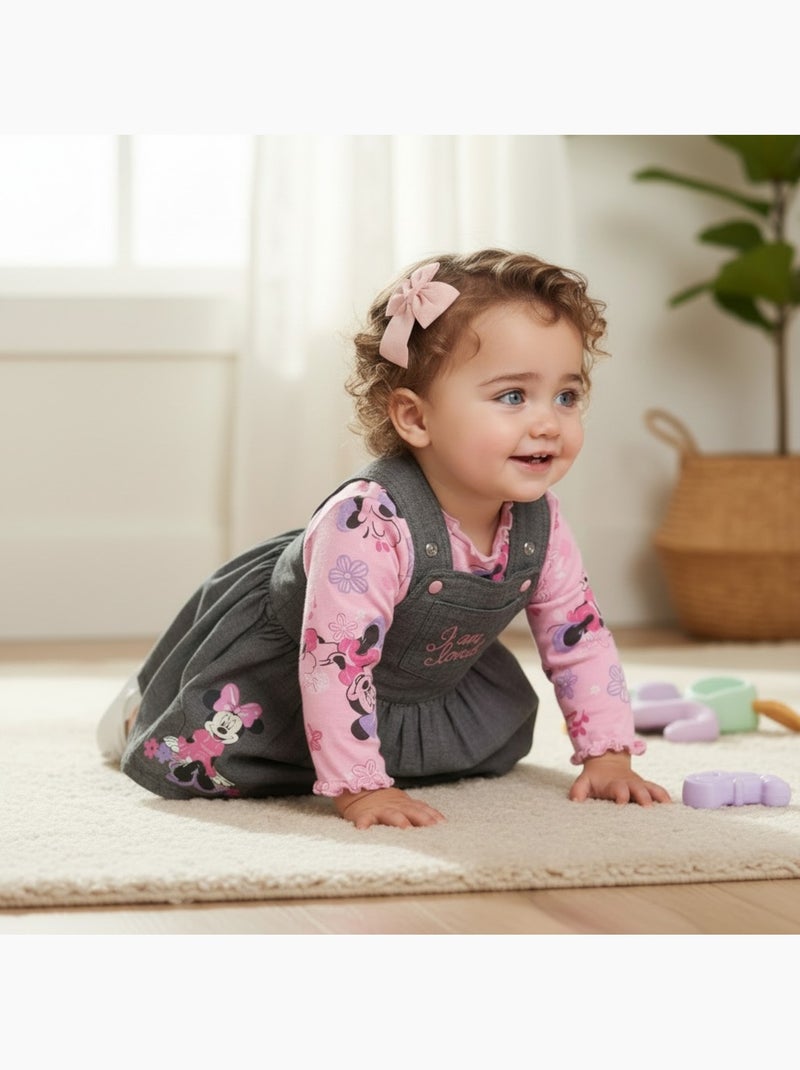 Disney - Ensemble bébé fille 2 pièces robe et t-shirt manches longues imprimé personnage Noir - Kiabi