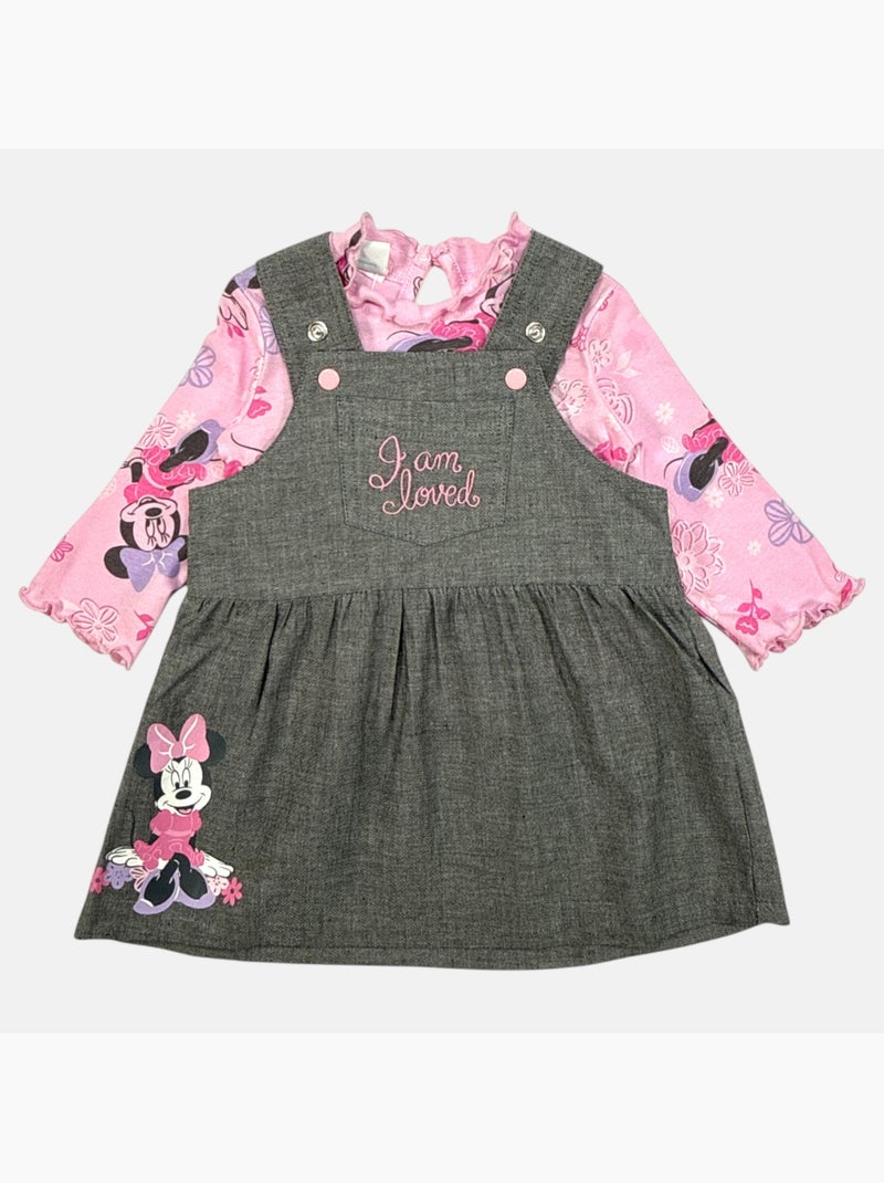 Disney - Ensemble bébé fille 2 pièces robe et t-shirt manches longues imprimé personnage Noir - Kiabi