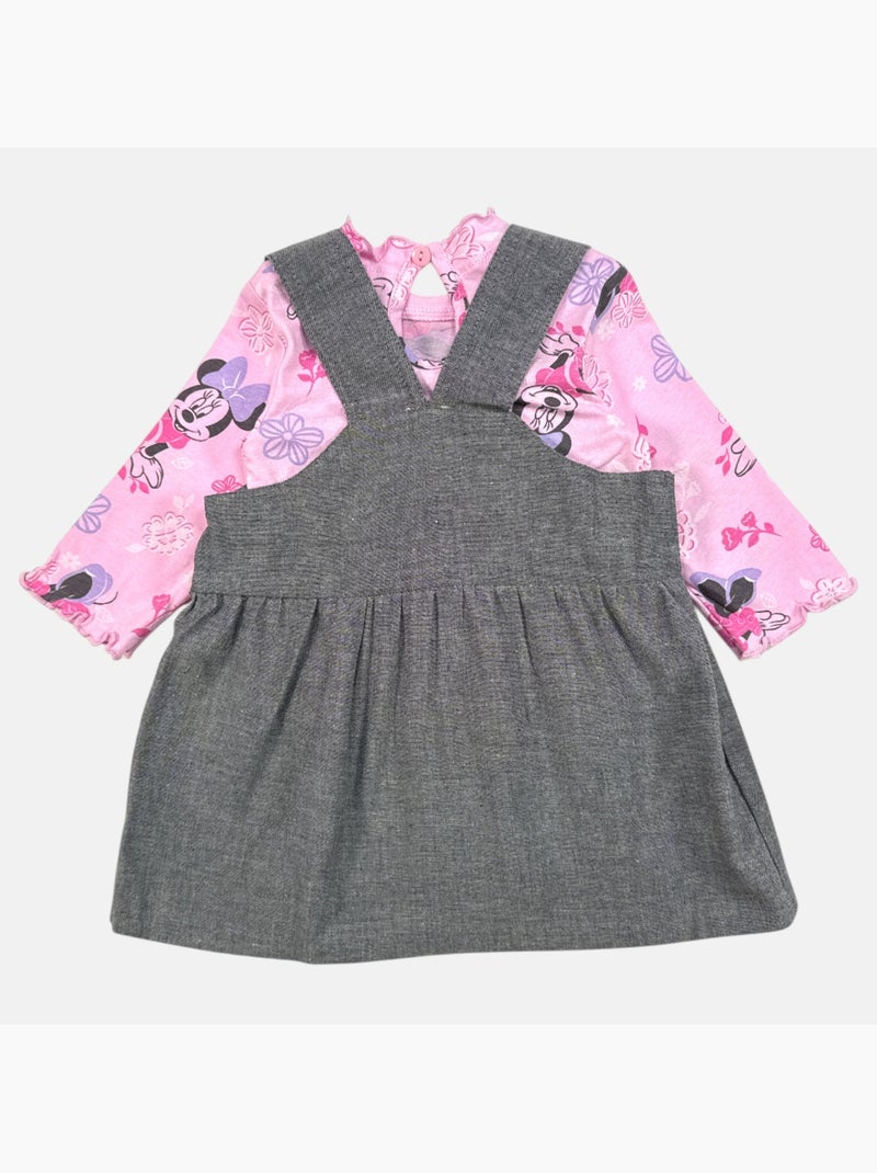 Disney - Ensemble bébé fille 2 pièces robe et t-shirt manches longues imprimé personnage Noir - Kiabi