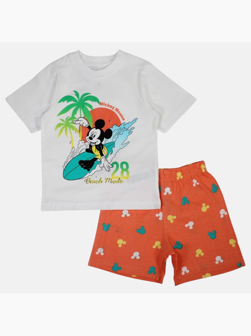 Disney - Ensemble enfant blanc et short orange Blanc - Kiabi