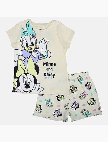 Disney - Ensemble enfant t-shirt blanc et short motif personnage