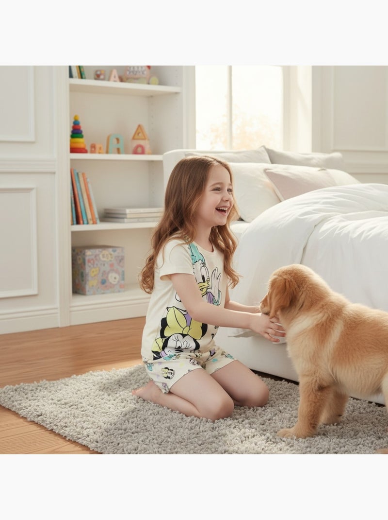 Disney - Ensemble enfant t-shirt blanc et short motif personnage Blanc - Kiabi