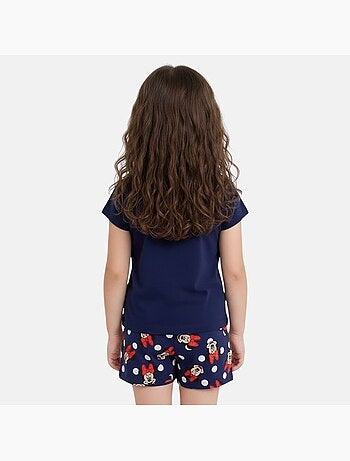 Disney - Ensemble enfant t-shirt bleu et short bleu à pois motif personnage