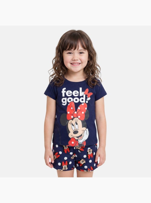 Disney - Ensemble enfant t-shirt bleu et short bleu à pois motif personnage - Kiabi