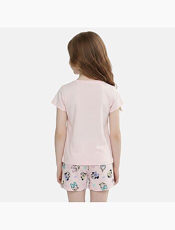 Disney - Ensemble enfant t-shirt rose et short motif personnage