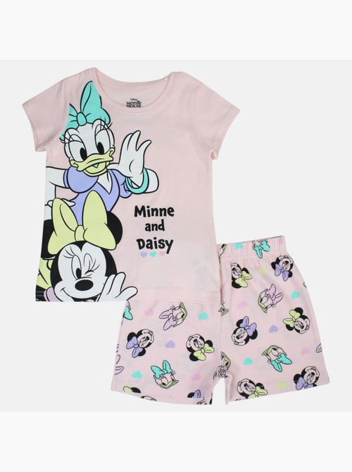 Disney - Ensemble enfant t-shirt rose et short motif personnage - Kiabi