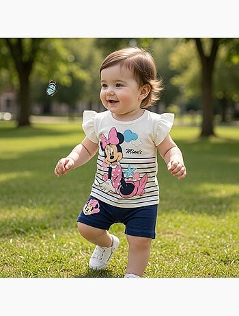 Disney - Ensemble enfant t-shirt + short imprimé personnage dessin animé