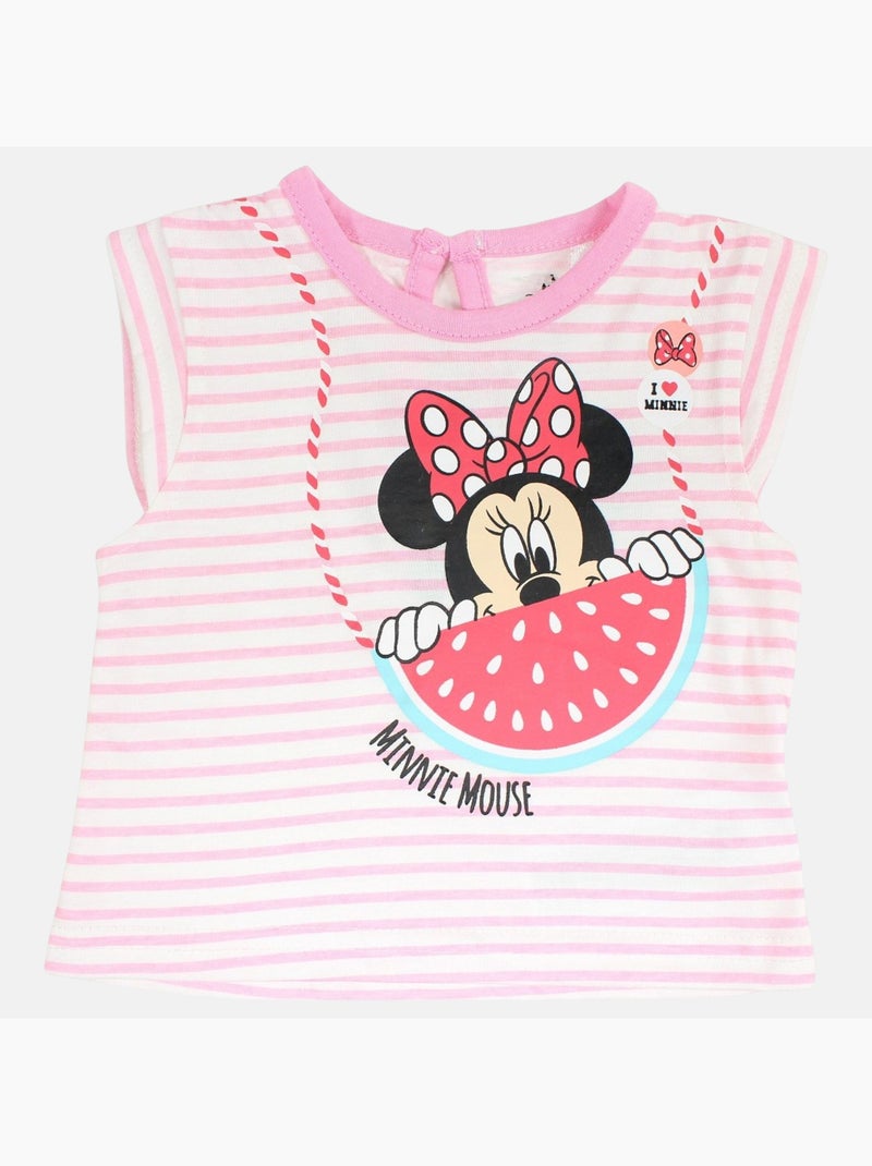 Disney - Ensemble enfant t-shirt + short imprimé personnage dessin animé Rose - Kiabi