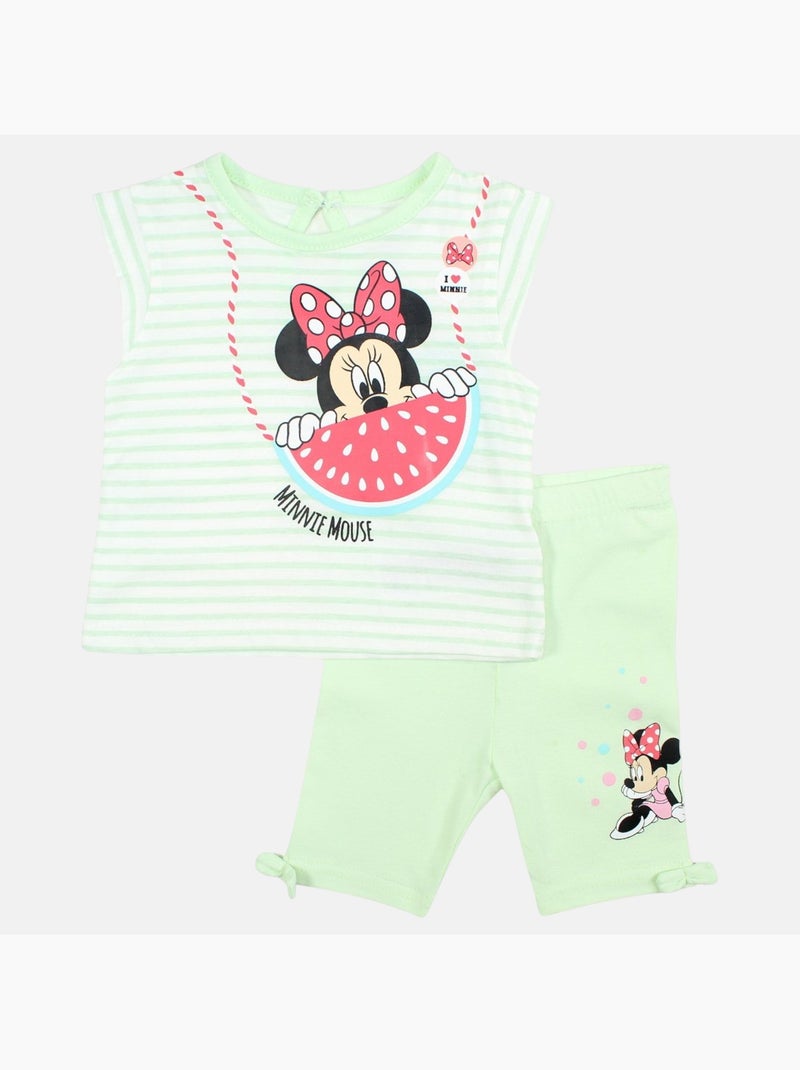 Disney - Ensemble enfant t-shirt + short imprimé personnage dessin animé Vert - Kiabi