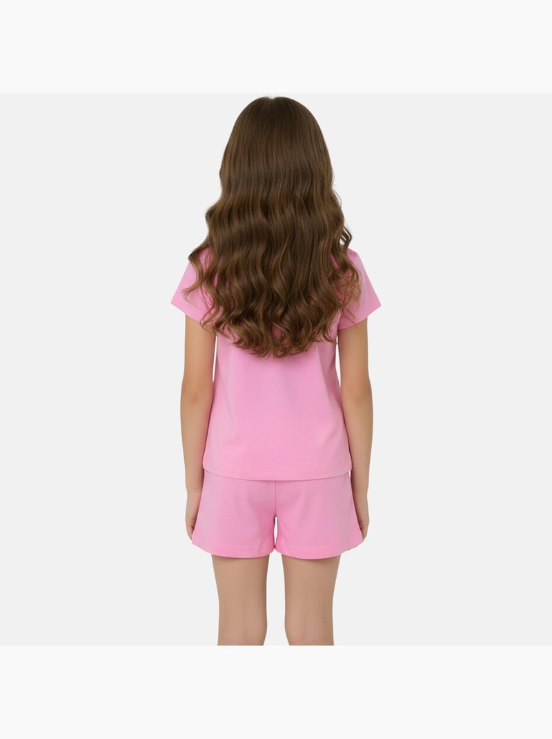 Disney - Ensemble fille T-shirt manches courtes et short Rose - Kiabi