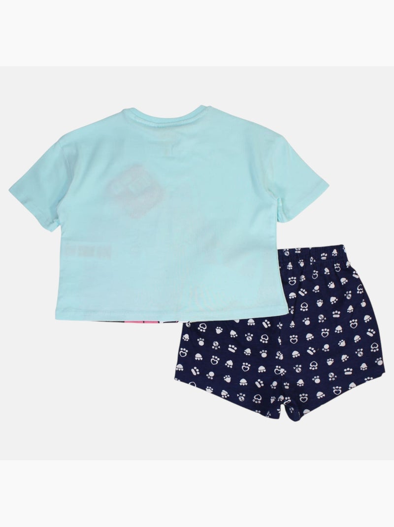Disney - Ensemble fille tee-shirt short imprimé Bleu - Kiabi