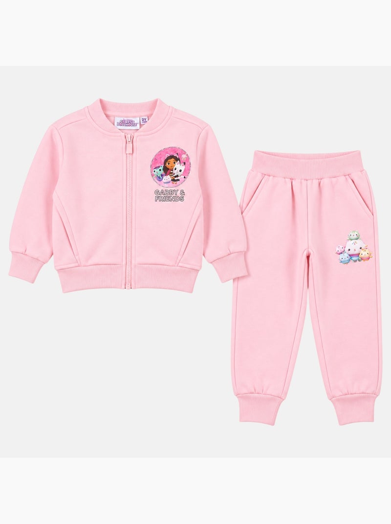 Disney - ensemble sweat et pantalon de jogging imprimés, finitions bord-côte Rose clair - Kiabi