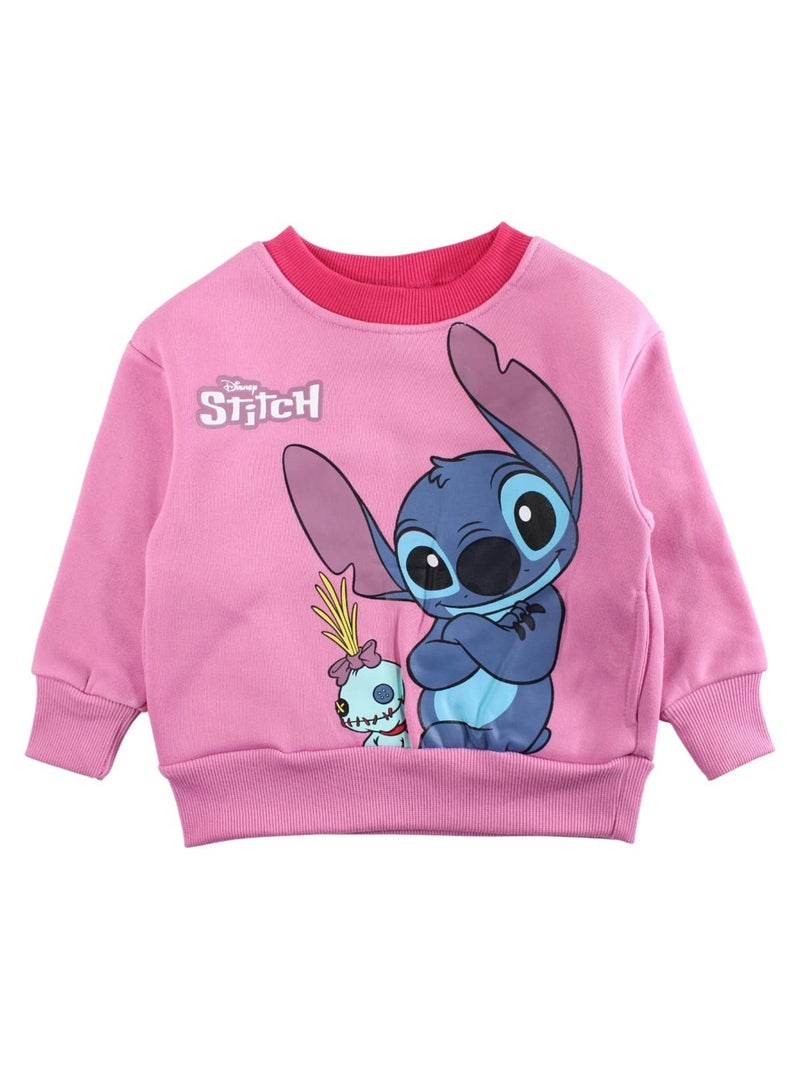 Disney - Ensemble Sweat et pantalon de jogging Lilo et Stitch fille Rose - Kiabi