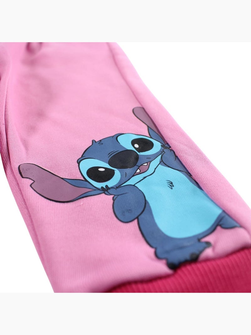 Disney - Ensemble sweat et pantalon de jogging sur cintre Lilo et Stitch fille Rose - Kiabi