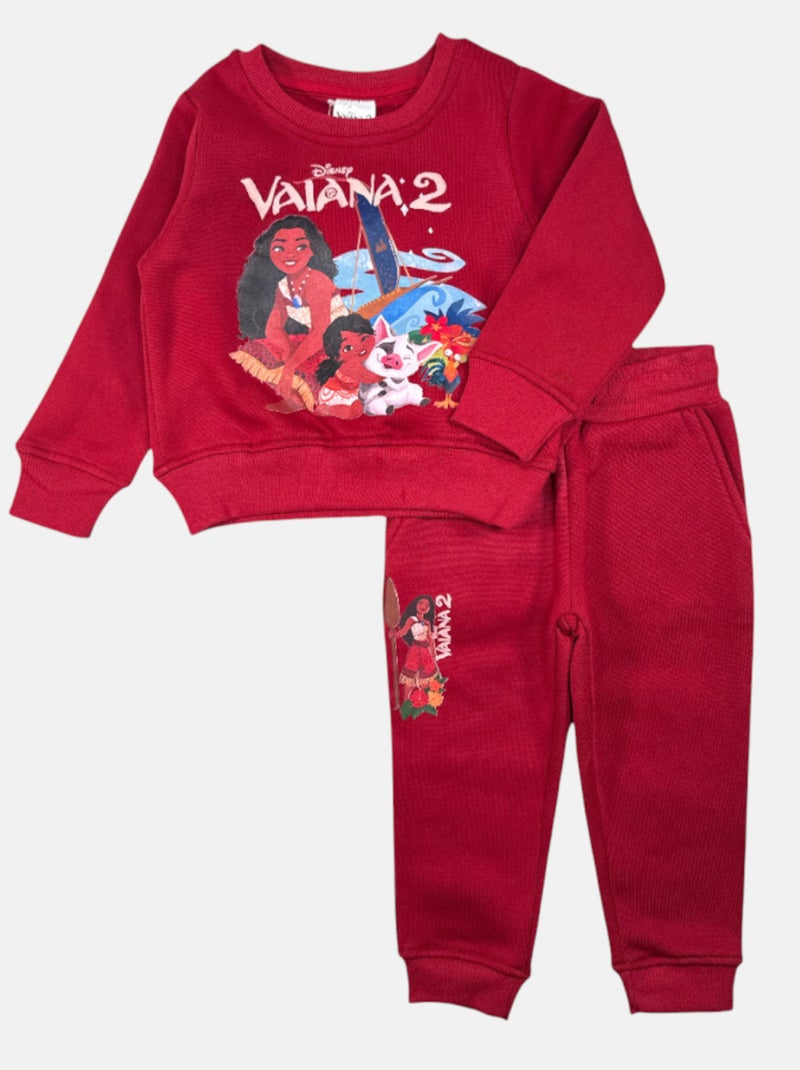 Disney - Ensemble ​​Sweat pantalon Imprimé Vaiana Rouge - Kiabi