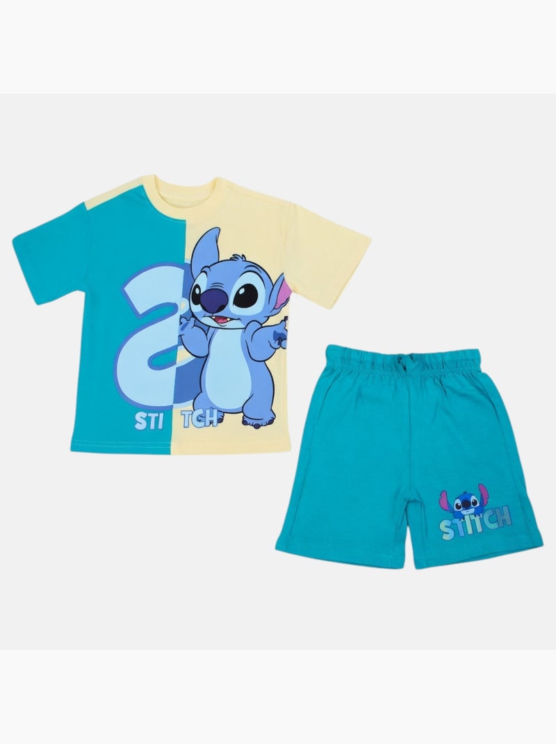 Disney - Ensemble T-shirt 2 couleurs et short assorti avec personnage Bleu turquoise - Kiabi