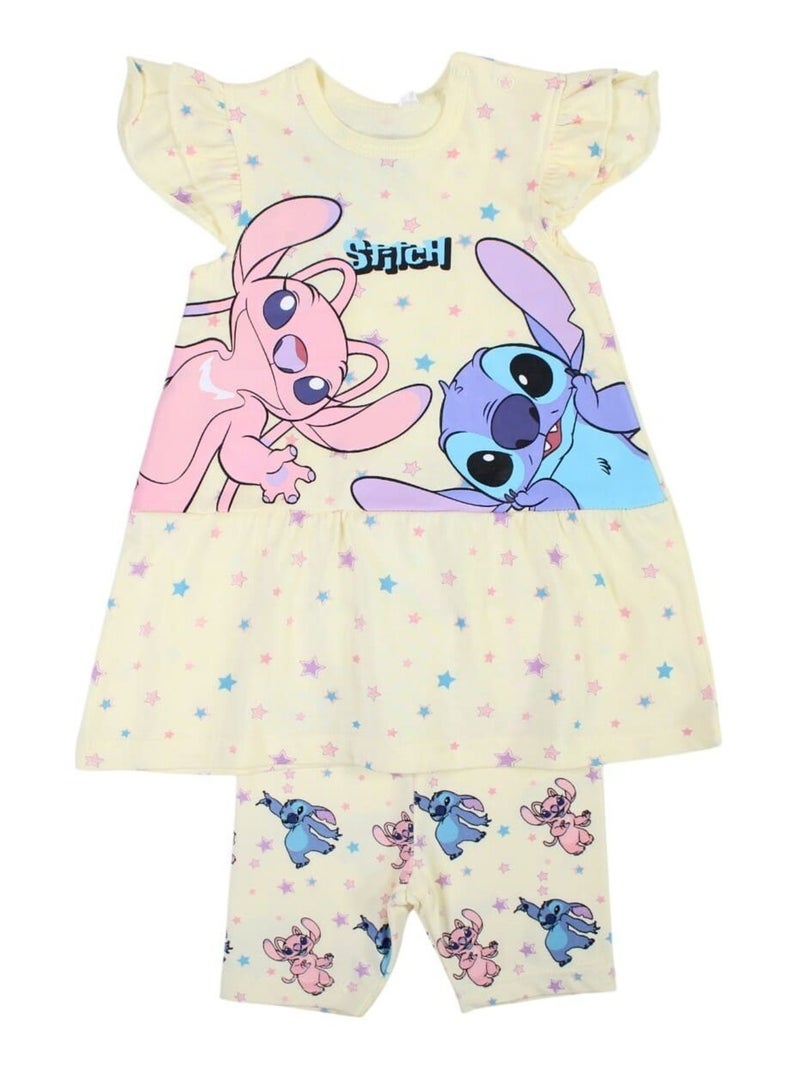 Disney - Ensemble T-shirt et Legging bébé Fille Lilo et Stich Jaune - Kiabi