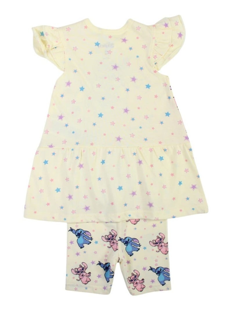 Disney - Ensemble T-shirt et Legging bébé Fille Lilo et Stich Jaune - Kiabi