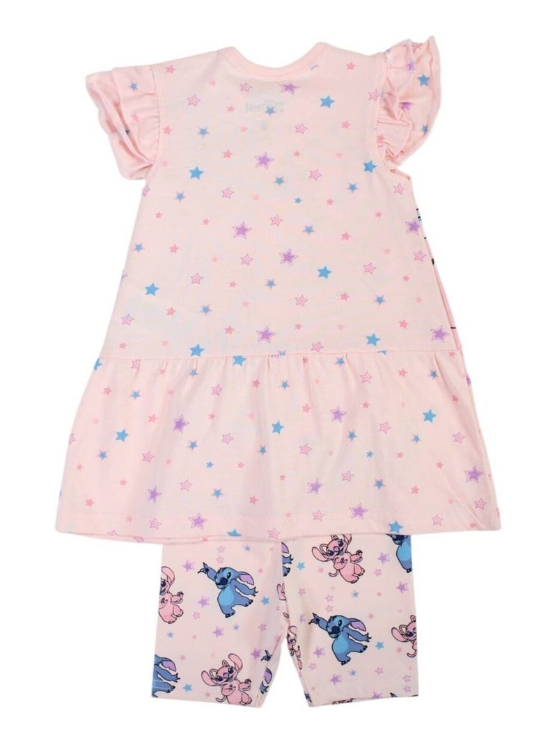 Disney - Ensemble T-shirt et Legging bébé Fille Lilo et Stich Rose - Kiabi