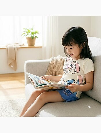 Disney - Ensemble T-shirt et short assorti avec personnage fille