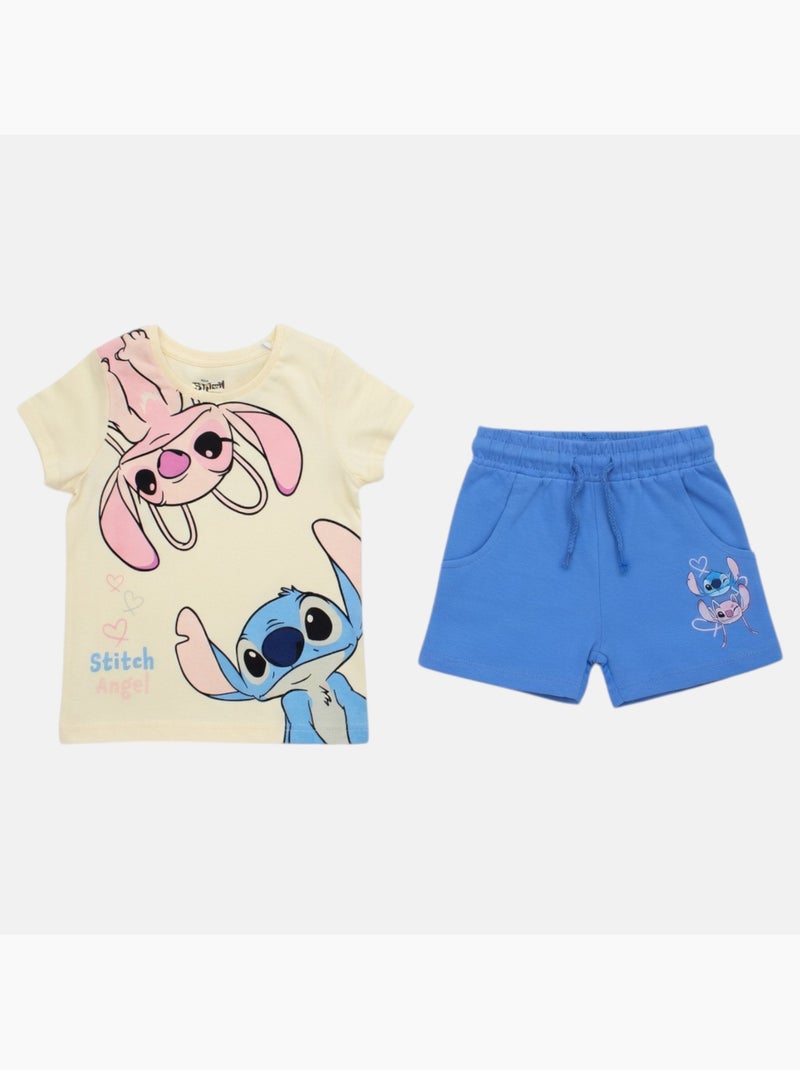 Disney - Ensemble T-shirt et short assorti avec personnage fille Bleu - Kiabi