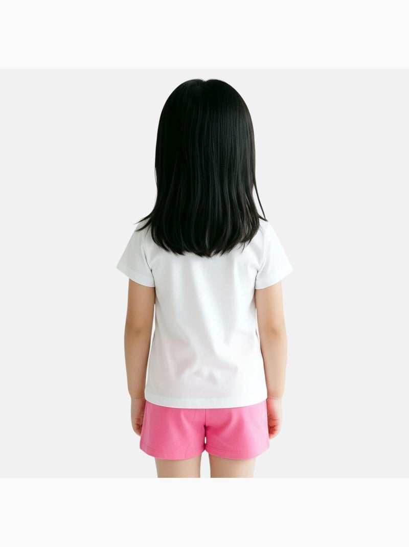 Disney - Ensemble T-shirt et short assorti avec personnage fille Rose - Kiabi