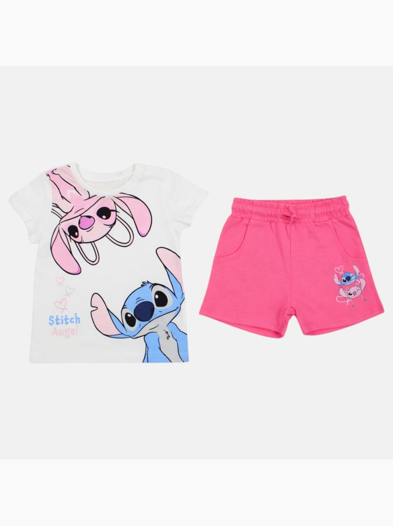 Disney - Ensemble T-shirt et short assorti avec personnage fille Rose - Kiabi