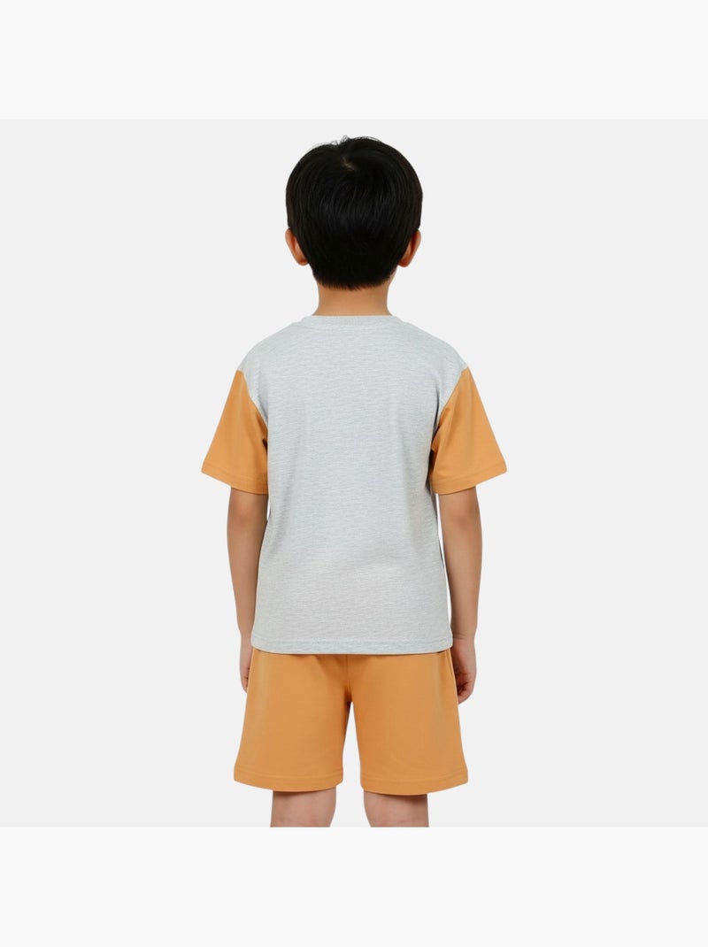 Disney - Ensemble T-shirt et short avec personnage garçon Orange - Kiabi