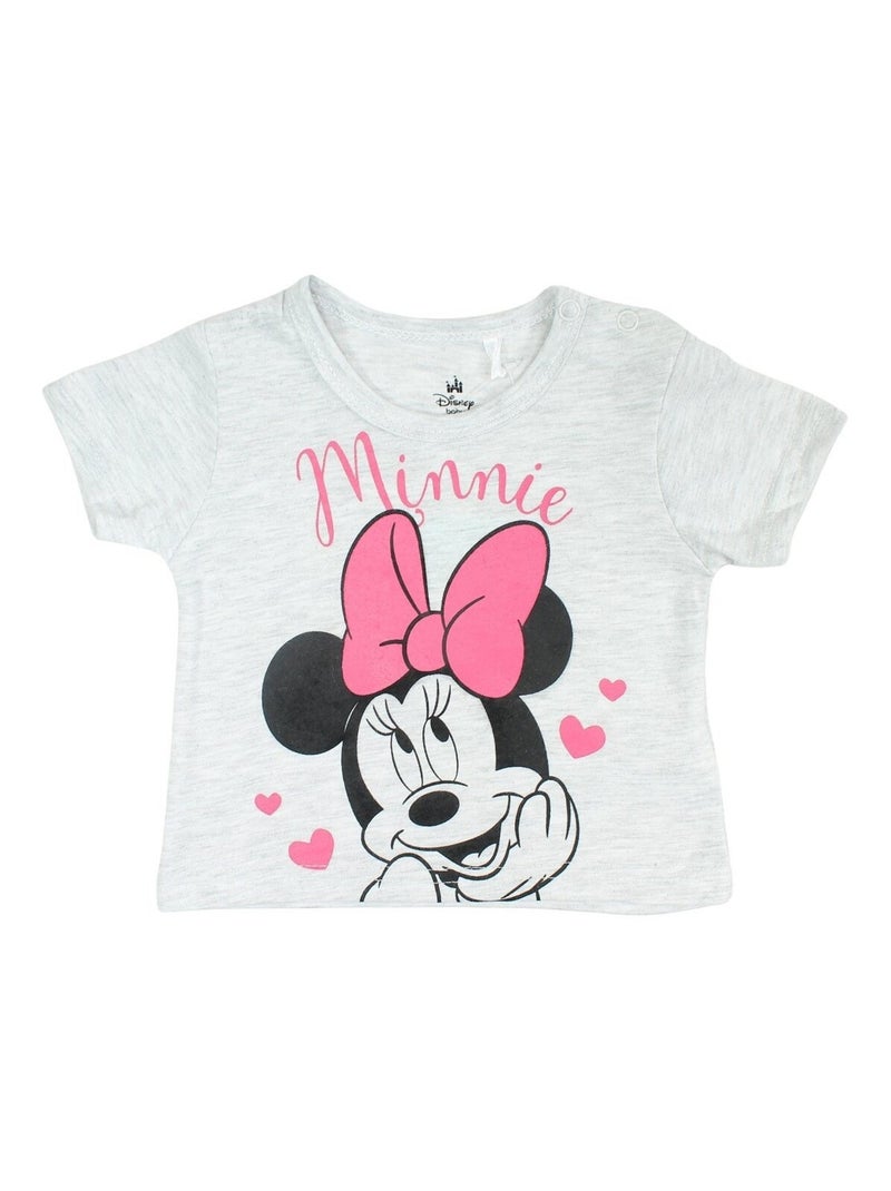 Disney - Ensemble T-shirt et Short bébé Minnie Gris - Kiabi