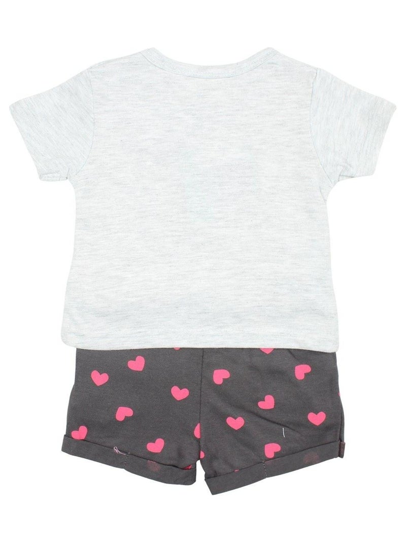 Disney - Ensemble T-shirt et Short bébé Minnie Gris - Kiabi