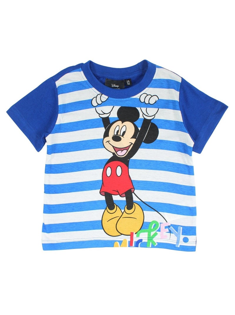 Disney - Ensemble t-shirt et short enfant à rayures Bleu marine - Kiabi