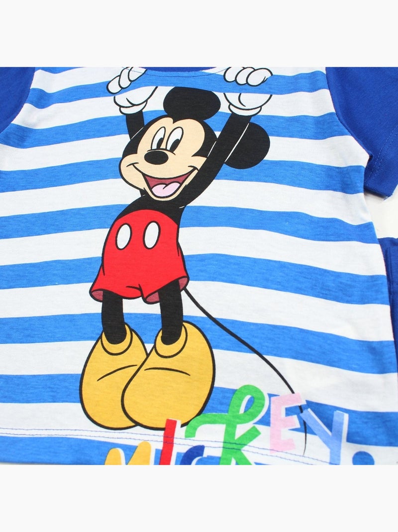 Disney - Ensemble t-shirt et short enfant à rayures Bleu marine - Kiabi