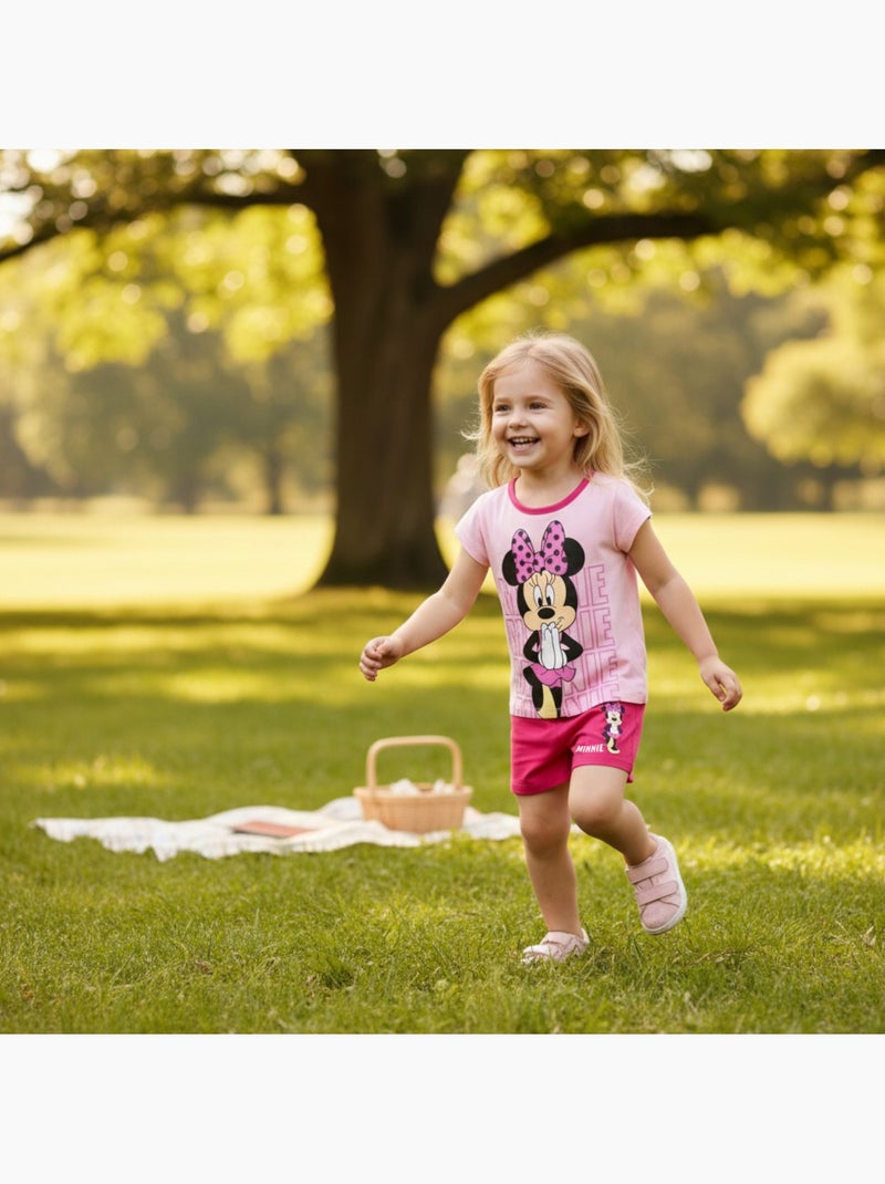 Disney - Ensemble t-shirt et short enfant imprimé Rose - Kiabi