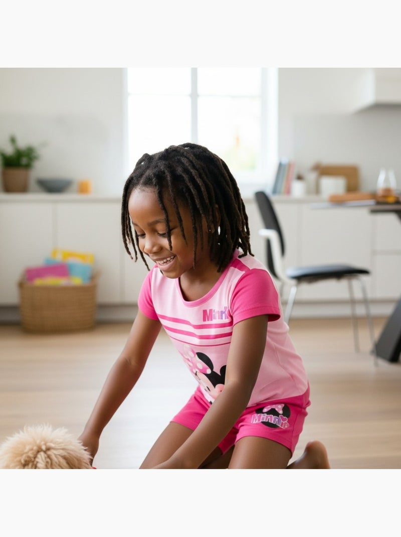 Disney - Ensemble t-shirt et short enfant imprimé Rose - Kiabi