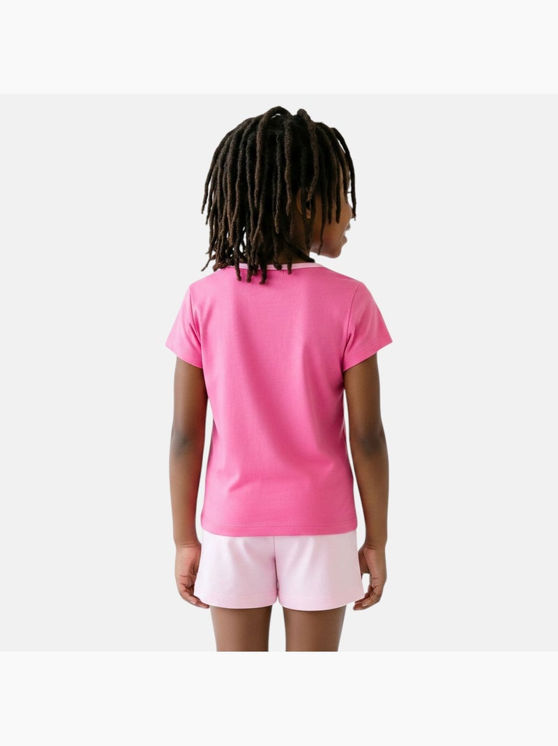 Disney - Ensemble t-shirt et short enfant imprimé Rose - Kiabi