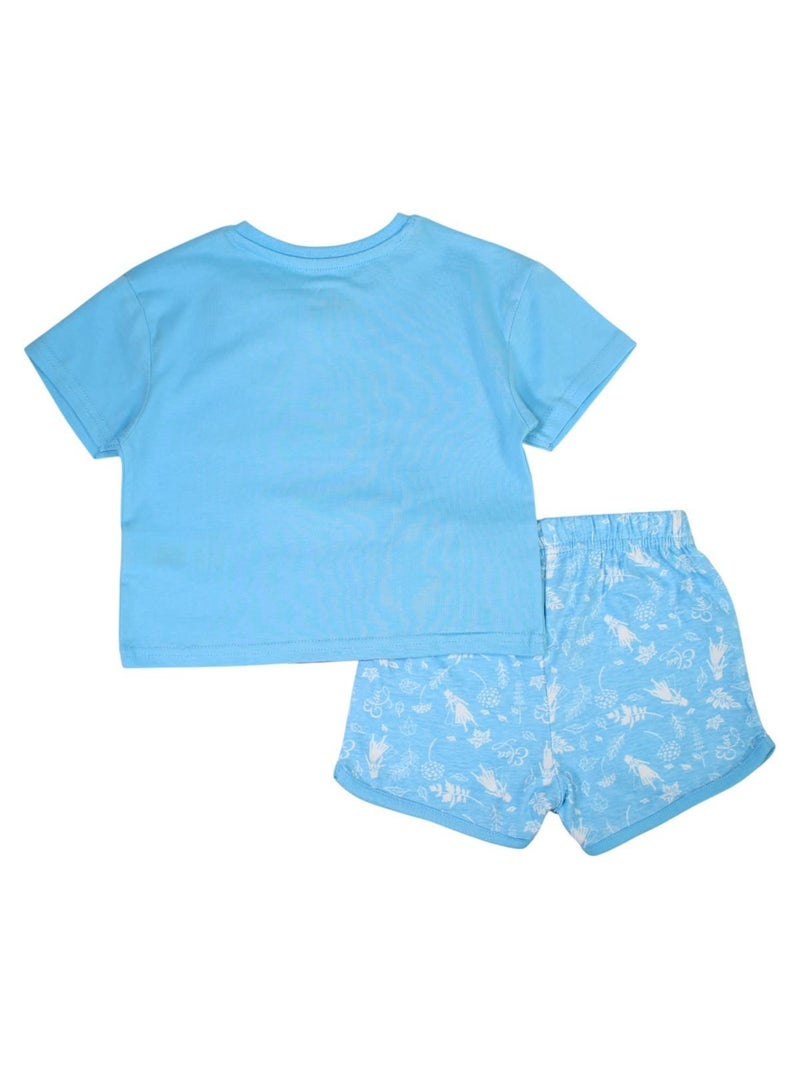 Disney - Ensemble T-shirt et Short Fille La Reine des Neiges Bleu - Kiabi