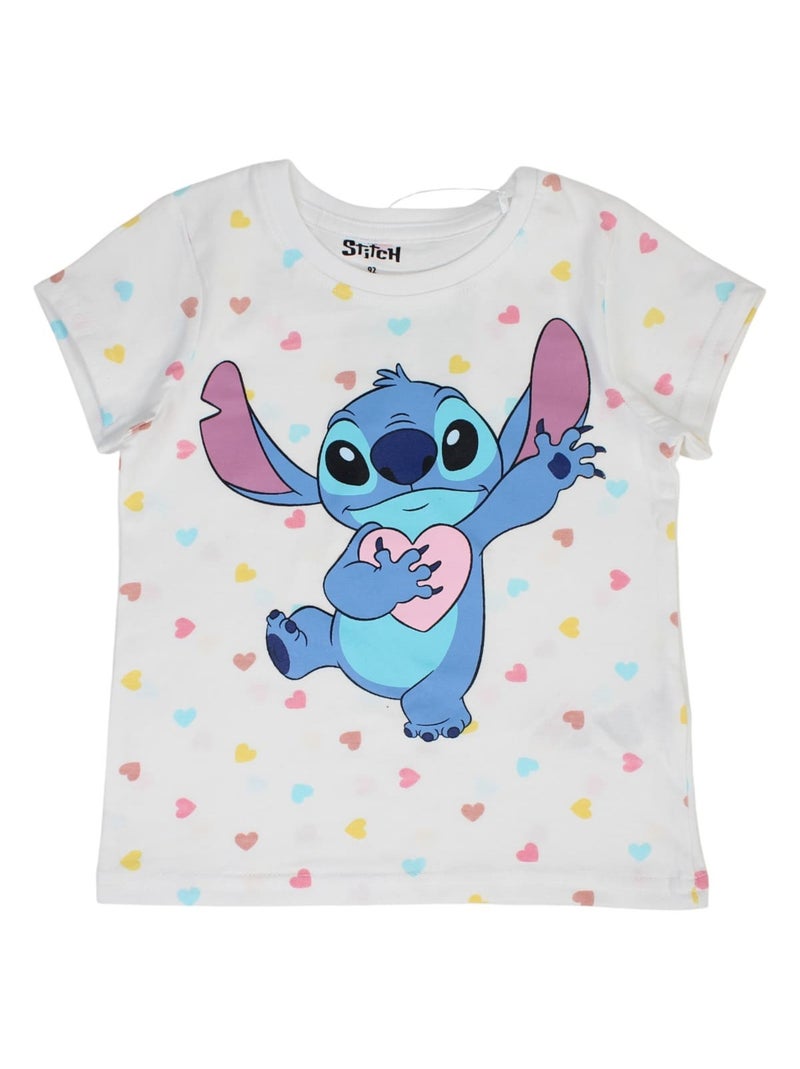 Disney - Ensemble T-shirt et Short Fille Lilo et Stitch Rose - Kiabi