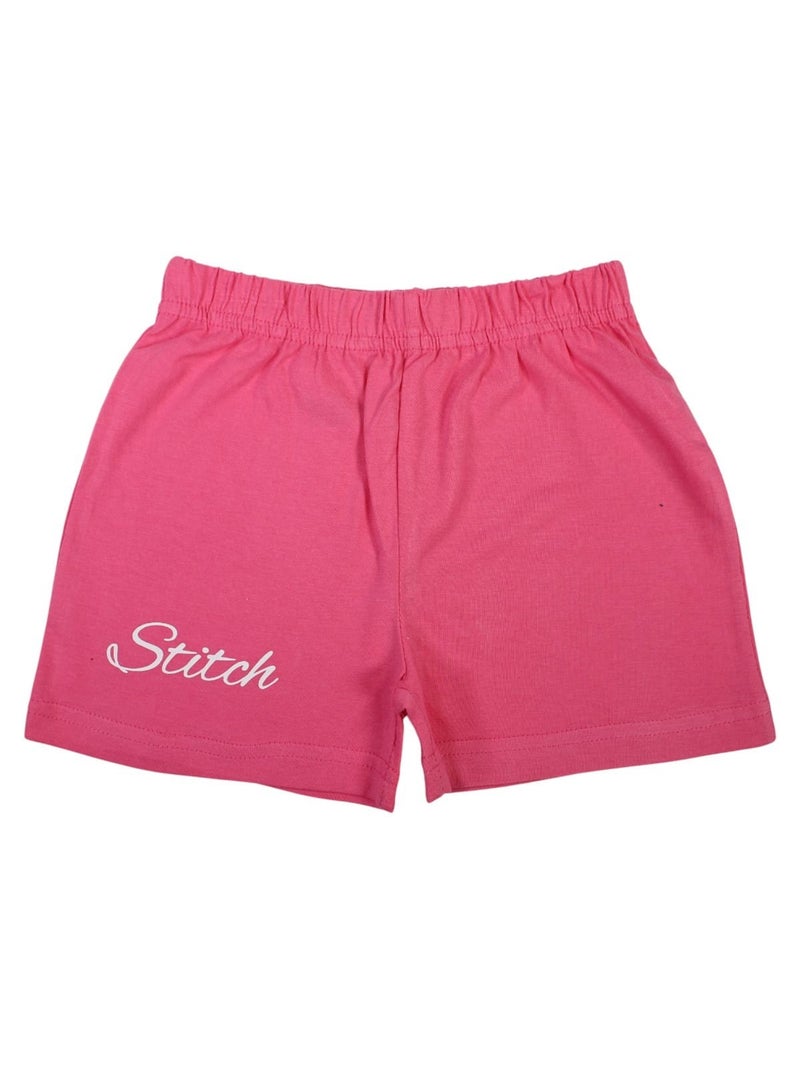 Disney - Ensemble T-shirt et Short Fille Lilo et Stitch Rose - Kiabi