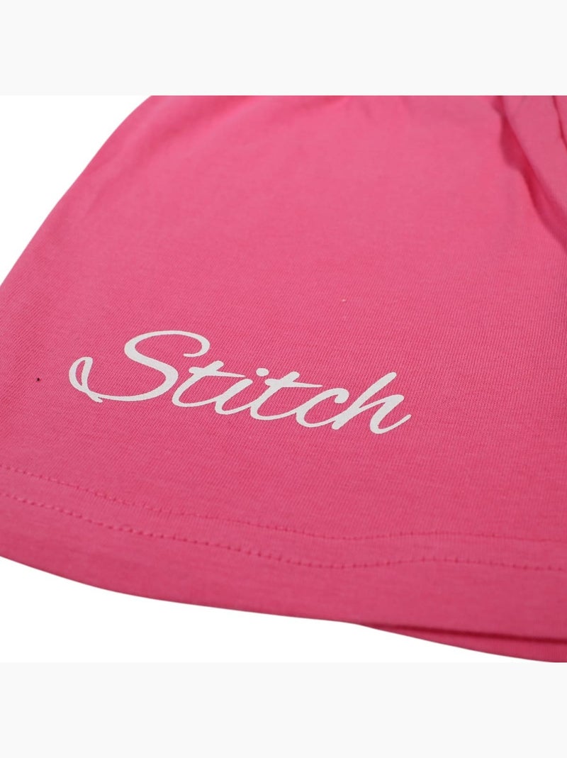 Disney - Ensemble T-shirt et Short Fille Lilo et Stitch Rose - Kiabi