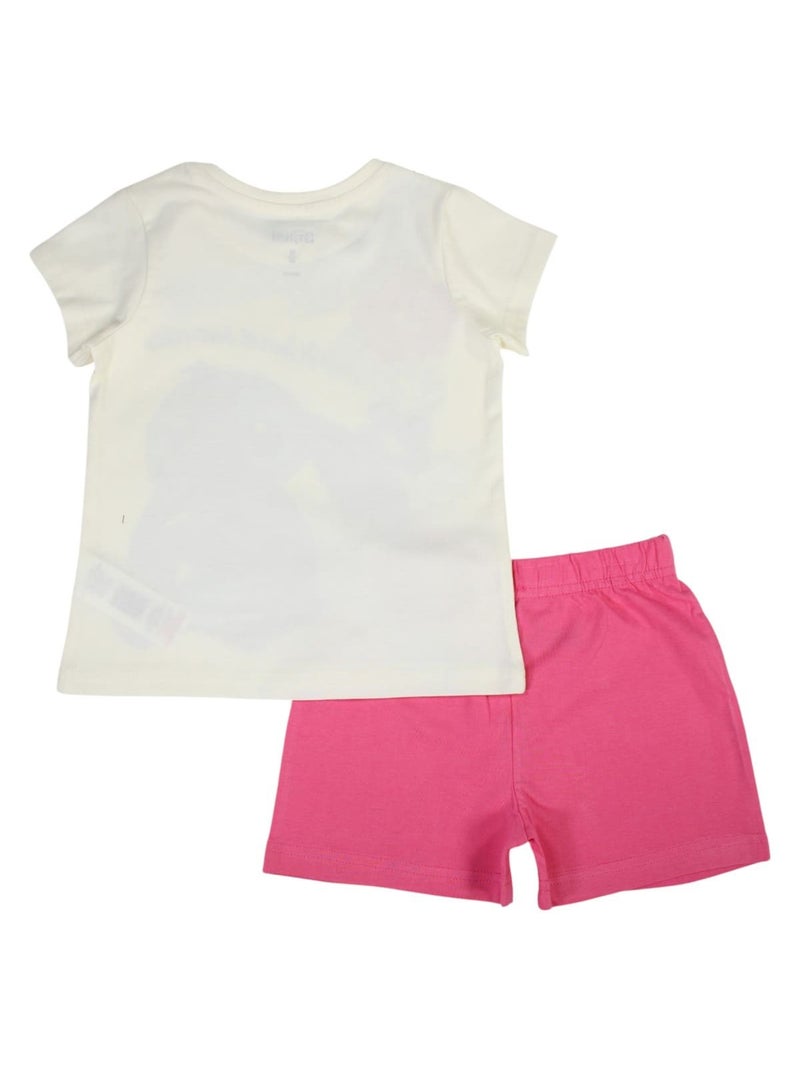 Disney - Ensemble T-shirt et Short Fille Lilo et Stitch Rose - Kiabi