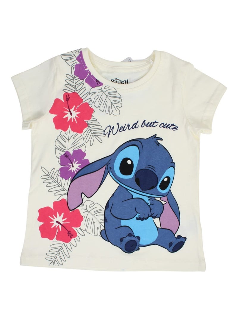 Disney - Ensemble T-shirt et Short Fille Lilo et Stitch Rose - Kiabi