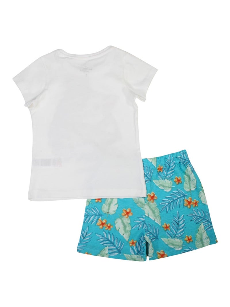 Disney - Ensemble T-shirt et Short Fille Vaiana Blanc - Kiabi