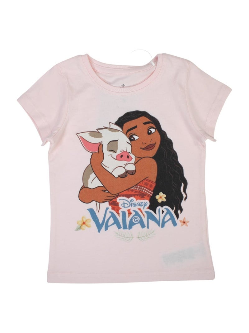 Disney - Ensemble T-shirt et Short Fille Vaiana Rose - Kiabi