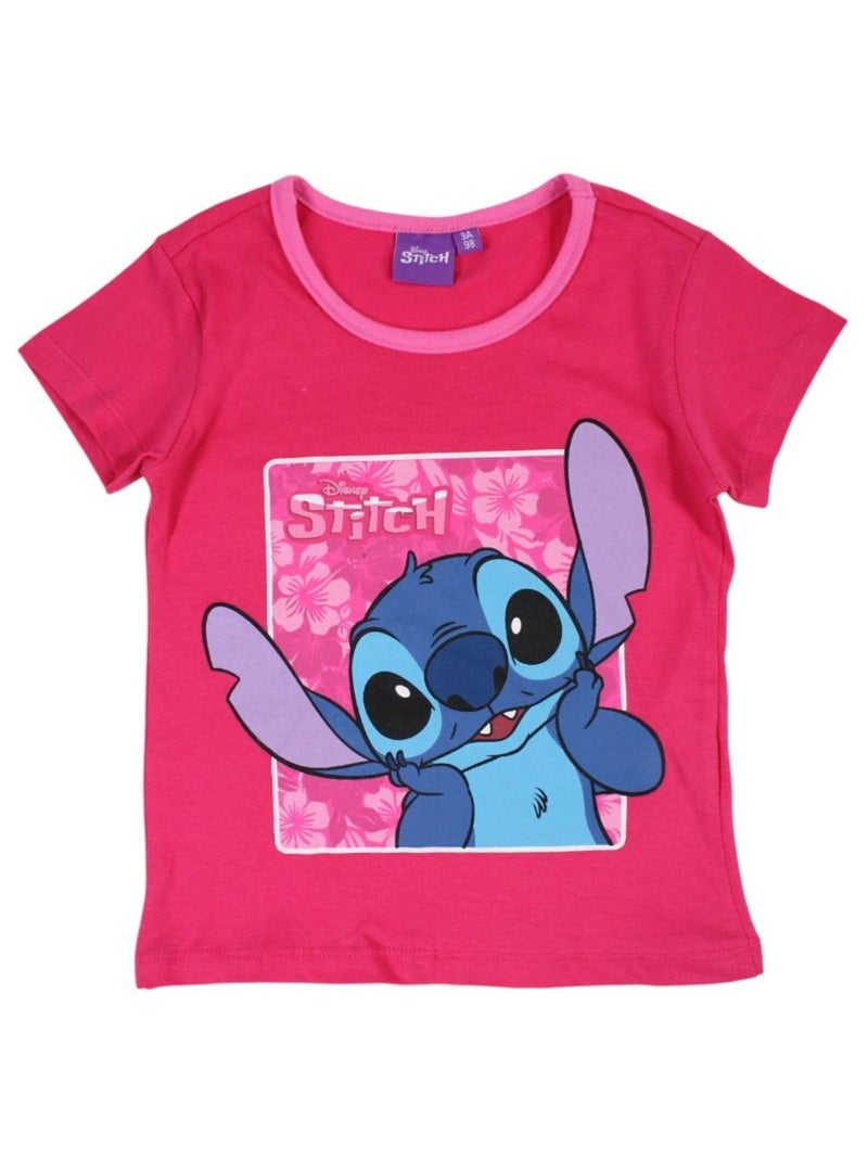 Disney - Ensemble T-shirt et Short Lilo et Stitch Rose fushia - Kiabi