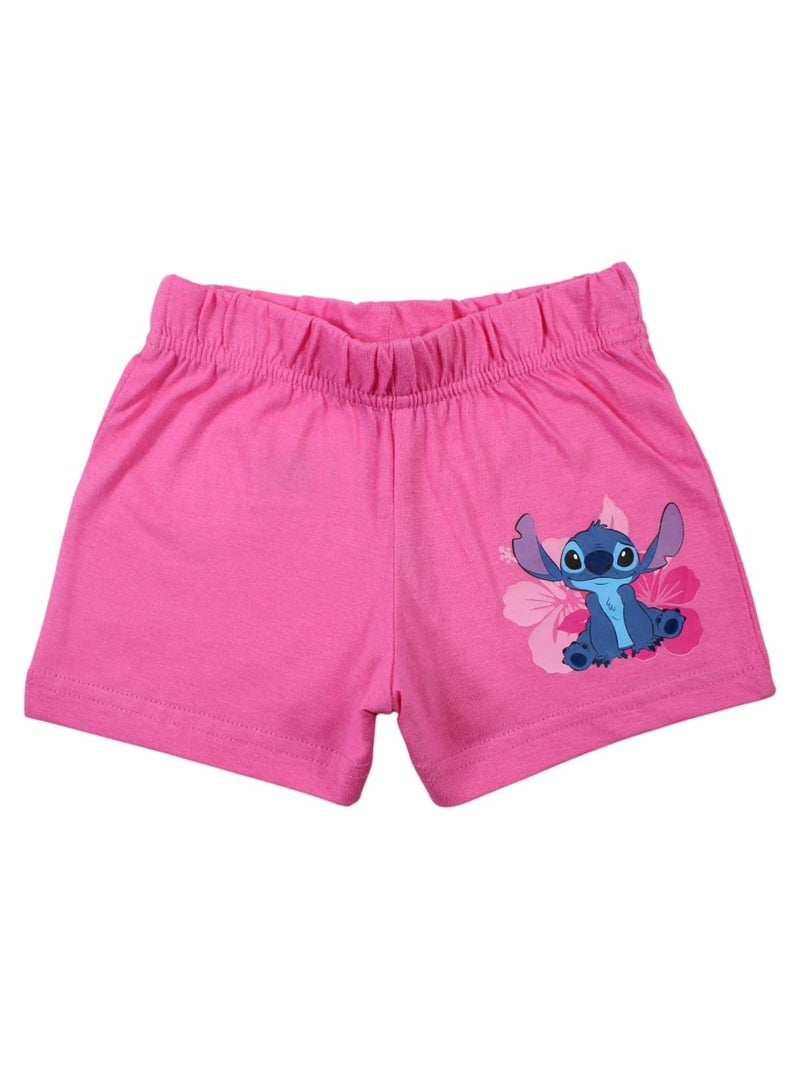 Disney - Ensemble T-shirt et Short Lilo et Stitch Rose fushia - Kiabi