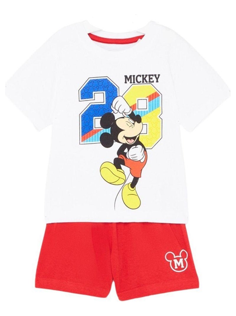 Disney - Ensemble T-shirt et Short Mickey Rouge - Kiabi