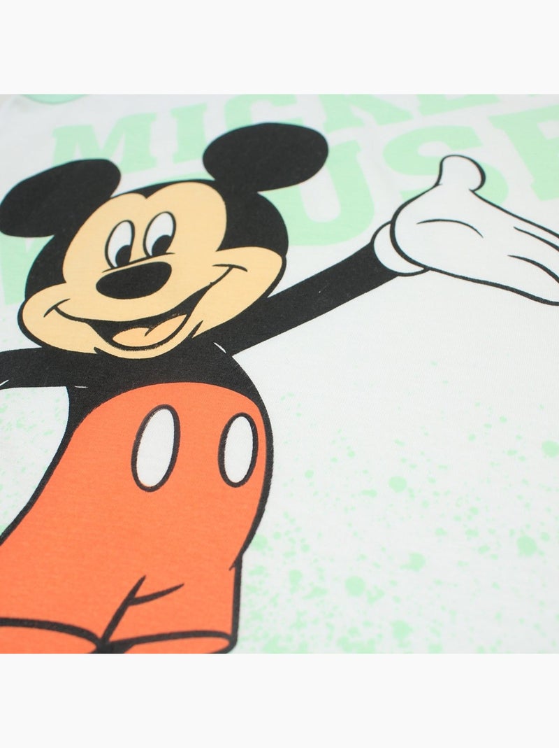 Disney - Ensemble T-shirt et Short Mickey Vert - Kiabi