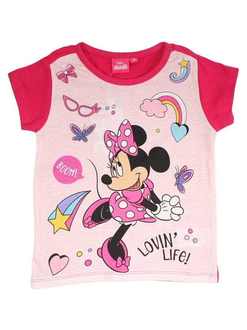 Disney - Ensemble T-shirt et Short Minnie Rose fushia - Kiabi
